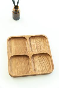 Bandeja de servir de madera de roble, organizador de escritorio cuadrado de madera, decoración para el hogar, bandeja de servir de madera hecha a mano. - Product Image 5
