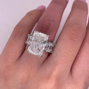 Luxury Radiant Cut Lab Grown <b>Diamond</b> <b>Ring</b> IGI Certified 14K Gold Plated Wedding Bridal Jewelry Gift - Product Image 2