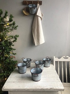 Vintage Farmhouse Metal Planter Pot With Handles Suitable For Indoor <b>Plants</b> Succulents Flowers And <b>Table</b> Styling From India - Product Image 4