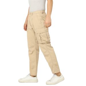 กางเกงลำลองผู้ชายดีไซน์แบบมีกระเป๋าหลายช่องเอวสูงผ้าฝ้ายทนต่อการสึกหรอมีซิป - Product Image 3