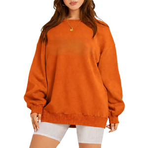 Sudadera para Mujer, Estilo Vintage, Lavada, Holgada, Informal, para Uso Diario - Product Image 1