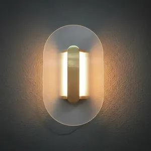 Modern Oval Glass <b>Wall</b> <b>Sconce</b> LED <b>Wall</b> Lamp Bedroom Bedside <b>Light</b> - Product Image 1