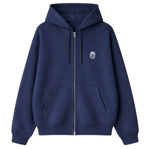 Casual Heavyweight Zip Hoodie and <b>Jogger</b> Set for <b>Men</b> Soft Cotton Streetwear Sweatshirt and Pants in <b>Navy</b> Fashion Activewear Set - Product Image 1