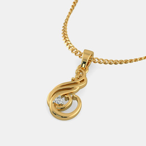 Collar con Colgante de Diamante Cultivado en Laboratorio en Espiral Dorado Amarillo - Product Image 5