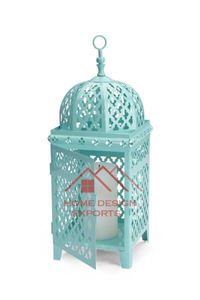 ตะเกียงโลหะเคลือบสีเทาแบบแฮนด์เมดสำหรับใส่เทียน - Product Image 2