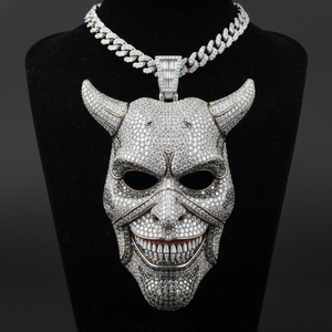IGI Certified Cartoon Devil Pendant Moissanite VVS Clear Stones 925 Sterling <b>Silver</b> Fine Jewelry Pendants & <b>Charms</b> New Trendy - Product Image 2