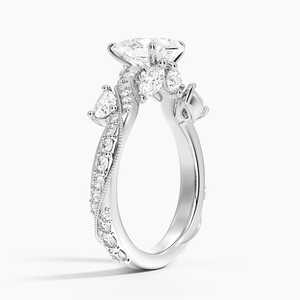 BOJ 4 Pear Cut 925 <b>Silver</b> Pear Cut Side Stone Prong Set <b>Solitaire</b> Engagement <b>Ring</b> GRA Certified 2ct D Color VVS1 Anniversary - Product Image 2