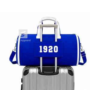 Bolsa de lona personalizada de la hermandad Zeta Phi Beta, azul y blanca con logo bordado, para uso diario, de gran capacidad, de nailon y poliéster. - Product Image 3