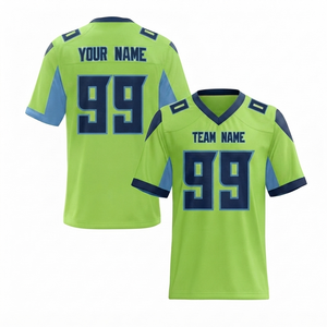 Uniforme Personalizado de Fútbol Americano, 100% Algodón, Impresión Sublimada, Nombre del Equipo Personalizado, Unisex, Adulto, Manga Corta - Product Image 1