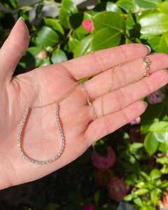 Collier tennis en diamant véritable 10K 14K 18K, vente en gros, chaîne fine et délicate, collier ras du cou, chaîne à superposer, fermoir mousqueton, prix usine - Product Image 3