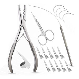 Kit d'outils pour extensions de cheveux en acier inoxydable, avec pinces à sertir, ciseaux et enfileur pour l'installation et le retrait, qualité supérieure - Product Image 2