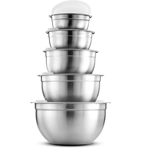 Stainless Steel Mixing Bowls Set Stackable <b>Graduated</b> Sizes for Food Serving Home Kitchen Use - Product Image 2