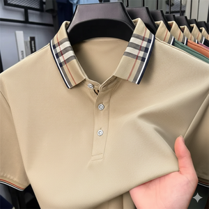 Camisa de Marca de Alta Gama para Hombre, Estampado Animal, Manga Corta, Algodón, Jersey Bordado, Cómoda, Informal, Nueva, con Solapa - Product Image 4