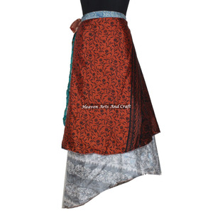 Wholesaler of <b>Wrap</b> Skirts 2 Layer Reversible Magic Silk Saris <b>Wrap</b> Long Skirt Vintage Silk Magic 38 Inch <b>Sarong</b> Pareo <b>Wrap</b> Maxi - Product Image 4