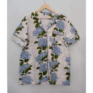 Ensemble de pyjama en coton indien imprimé à la main pour femme et homme, pyjama court à fleurs, vêtements d'été, pyjama tendance pour femme, pyjama personnalisé - Product Image 4