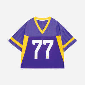 ชุดเสื้อฟุตบอลอเมริกันตาข่ายสีม่วงแบบยูนิเซ็กซ์สั่งทำพิเศษ ระบายอากาศได้ดี ผลิตจากโพลีเอสเตอร์ ชุดยูนิฟอร์มทีม รับผลิตแบบ OEM แบรนด์ส่วนตัว ผู้ผลิตจำนวนมาก สหรัฐอเมริกา - Product Image 6