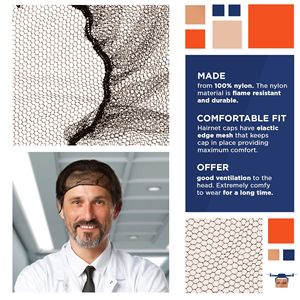 Paquete de 1000 redes desechables para el cabello marrón oscuro, gorro médico para el cabello de 28 pulgadas, borde elástico, gorros Bouffant de nailon transpirable para limpieza - Product Image 3