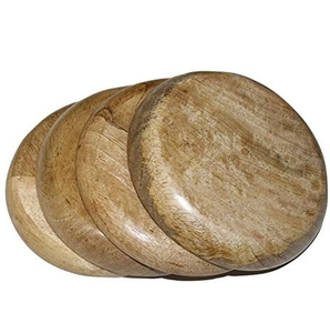 Assiette en bois personnalisée avec logo, assiette en bois d'acacia carrée, plateau en bois durable, 4 pièces, assiettes en bois de qualité supérieure faites à la main - Product Image 1