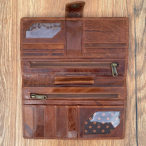 กระเป๋าสตางค์ผู้หญิงหนังแท้สวยทนทานพิมพ์ลายสัตว์แบบพับสองทบเคสใส่บัตรเครดิต - Product Image 6