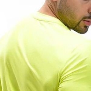 เสื้อยืดคอกลมแขนยาวสีเหลืองมะนาวสดใสสำหรับผู้ชาย ชุดกีฬาประจำวัน น้ำหนักเบา ระบายอากาศได้ดี ชุดออกกำลังกาย ทรงพอดีตัวแบบมืออาชีพ - Product Image 4