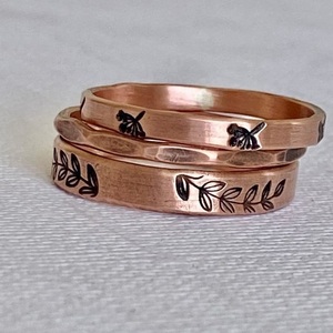 Antique Creation Rustic Copper Coil Ring Minimalist Adjustable Statement Piece <b>Wire</b>-Wrapped Band Indiana - Product Image 4