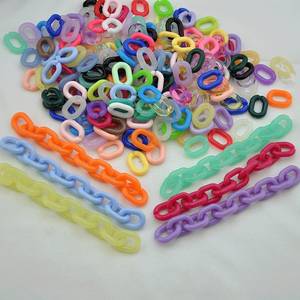 Collar de resina grande de estilo moderno con mezcla de colores, hecho a mano, punk, hueco, grueso, largo, para cumpleaños, cadena de pared, decoración del hogar. - Product Image 6