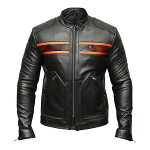 Blouson de moto vintage en cuir véritable pour homme – Vêtement d'extérieur décontracté d'hiver style motard – Fabricant - Product Image 5