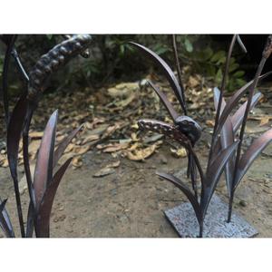 Sculpture d'oiseaux décoratifs en métal sur roseaux, ornements décoratifs pour jardin de ferme, prix d'usine, faible MOQ - Product Image 4