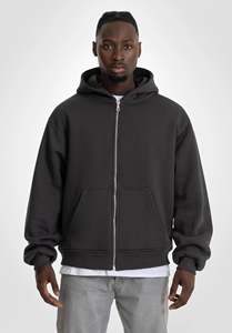 Regular Fit 100% Cotton Winter Zip <b>Hoodie</b> Kangaroo Pocket Solid Simple Casual Full-Zip Breathable <b>Men's</b> Sweatshirt Custom - Product Image 3