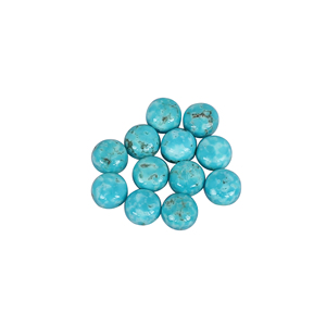 Pierre précieuse turquoise naturelle américaine d'Arizona, cabochon rond bleu, 4,0 carats, 6x6 mm, pour la fabrication de bijoux - Product Image 1