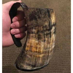 Polished Real Buffalo Horn <b>Mug</b> Decorative Beer Tankard Custom Logo Print Vintage Viking Horn <b>Mugs</b> Eco-Friendly Reusable Parties - Product Image 5
