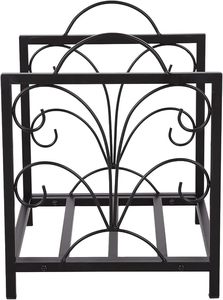 Classic Iron <b>Log</b> <b>Holder</b> Rectangle Powder Coated Firewood Storage Rack for Fireplace Accessories - Product Image 3