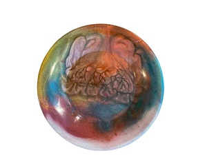 ILAHI's Artistic Folk Art Round Resin Plate-Simple Pattern Durable <b>for</b> Multi-Occasion Serving Gifting Home Decor Uttar Pradesh - Product Image 3