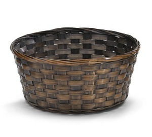 Pot de fleurs rond en bambou brun traditionnel vietnamien, économique, avec doublure en plastique, écologique et durable pour l'utilisation en jardin - Product Image 6