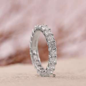 แหวนแต่งงานเพชรแล็บโกรว์ Astral Asscher 1.50 กะรัต 3.00 กะรัต 5.00 กะรัต ทอง 14K 18K - แหวนเพชรแบบเต็มวงสำหรับผู้หญิง - Product Image 4