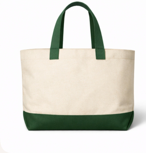 Bolsa de Lona con Logotipo Personalizado, Estampado de Hojas Verdes, Estilo Minimalista, Bolsa de Compras para Todas las Temporadas - Product Image 2