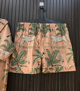 Conjunto de Pijama de Manga Corta de Algodón con Estampado Animal para Mujer, Ropa de Dormir Informal de Verano con Cierre de Botones - Product Image 3