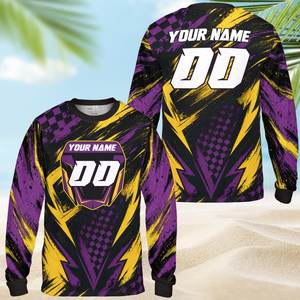 Maillot de motocross respirant personnalisé, chemise de moto tout-terrain personnalisée avec nom et numéro, sans manches, vêtements de sport de course, cadeau pour pilote MX adulte, OEM - Product Image 1