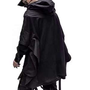 Sweat à capuche streetwear techwear unisexe, style tactique cyberpunk darkwear, noir, coupe oversize, gothique, urbain, automne, décontracté - Product Image 6