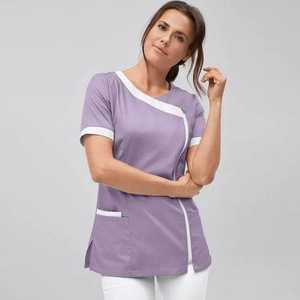 T-shirt de réadaptation en coton à fermeture éclair pour patient, idéal après l'hôpital, avec boutons-pression latéraux pour blouses médicales - Product Image 1