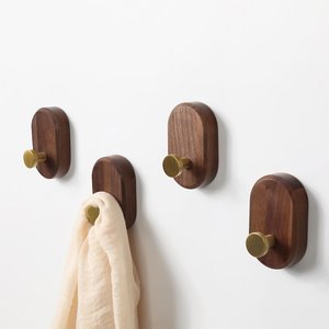 Wall Mounted Self-adhesive Modern Wooden Coat <b>Hook</b> Flower Pattern Single <b>Hook</b> <b>Rail</b> for Home Hotel Restaurant - Product Image 1