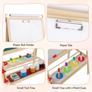 Cavalletto Regolabile a Doppia Faccia con 4 Contenitori per Colori per Giocattoli da Disegno per Bambini - Product Image 6