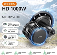 Kit de conversion de vélo électrique Banfang avec moteur central 36V 48V 250W 350W 500W 750W 1000W, compatible avec roues 20" 26" 27.5" 700, batterie au lithium, US CA AU UK EU