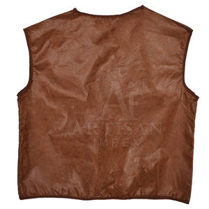 Chaleco de cuero con logotipo personalizado, de buena calidad, ligero, extragrande, hecho en Pakistán, en stock. - Product Image 2