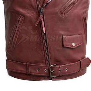 Nouvelle arrivée de gilets en cuir PU pour hommes, noirs, style hip-hop, cool, avec rivets métalliques, vente en gros personnalisée, gilets sans manches en similicuir - Product Image 4