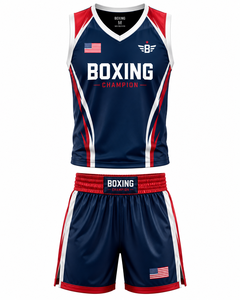 Conjunto de Chaleco y Pantalones Cortos Reversibles de Boxeo, Transpirables, de Nailon, para Kickboxing, Ejercicio, Deportes de Combate, Entrenamiento Profesional en Equipo - Product Image 1
