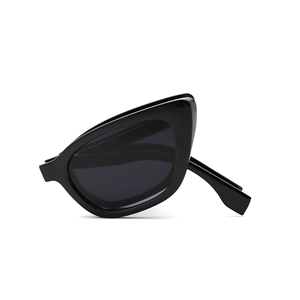 Lunettes de soleil de voyage œil de chat à monture ovale tendance 2025 pour femmes et hommes, style vintage années 90, monture pliable, logo personnalisé, verres étroits et fins - Product Image 5