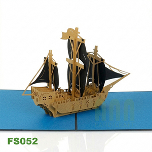 Creative 3D <b>Handmade</b> <b>Paper</b> Carving Ship Pop-up Greeting Card-Valentine's Day & Birthday Souvenir From Japan - Product Image 4