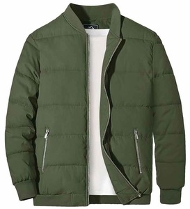 Chaqueta Bomber de Invierno para Hombre al por Mayor con Logotipo Personalizado, Tejida, Transpirable, Lavada, Cortavientos, Talla Única, Relleno de Algodón - Product Image 4