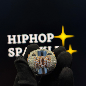 Luxury Custom <b>Ring</b> Fully Iced Out Moissanite Rose Gold Letter 925 Sterling <b>Silver</b> Hip Hop <b>Statement</b> Jewelry <b>Ring</b> for Men Women - Product Image 4